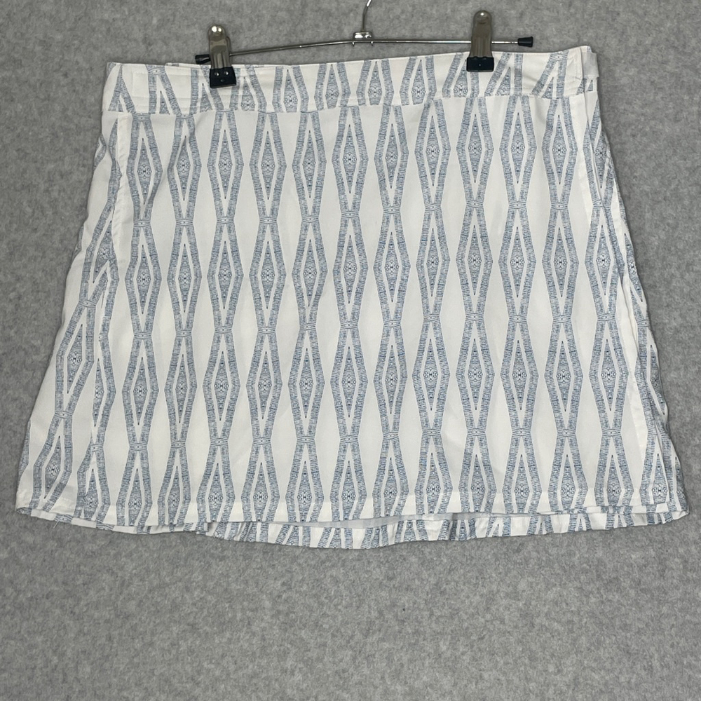 RipSkirt Hawaii Wrap Skirt Blue White Geometric Beach Resort Travel Medium #CC